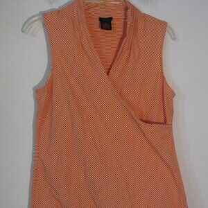 * 2/$15 DStudio D Studio Wrap Style Top Medium Orange White Stripe